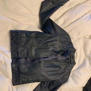 Leather crop jacket